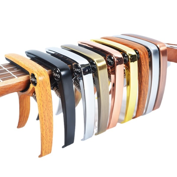 1 st svart gitarr capo, gitarr capo med 6 unika mediatorer f