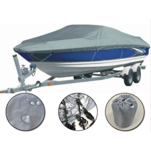 Oxford Grey Fabric Full Size Waterproof Boat Cover, 11-13