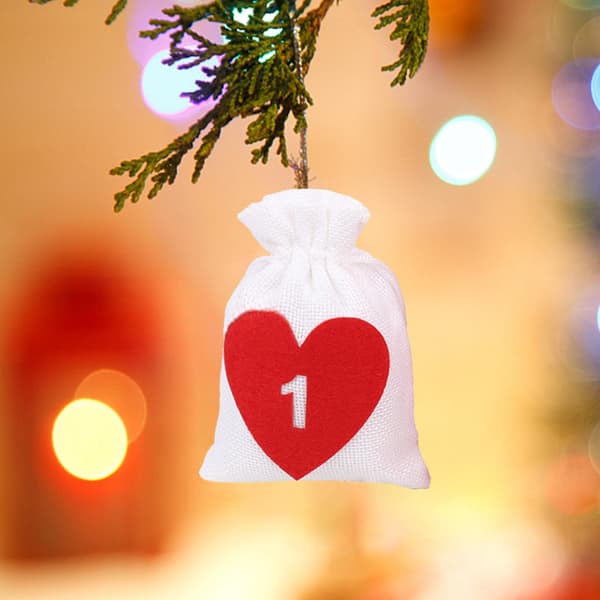 Jutepose adventskalender stofpose til børn kvinder og m