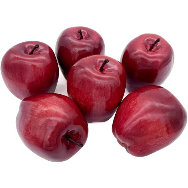 Konstgjorda äpplen falska frukter röda läckra äpplen för dekoration