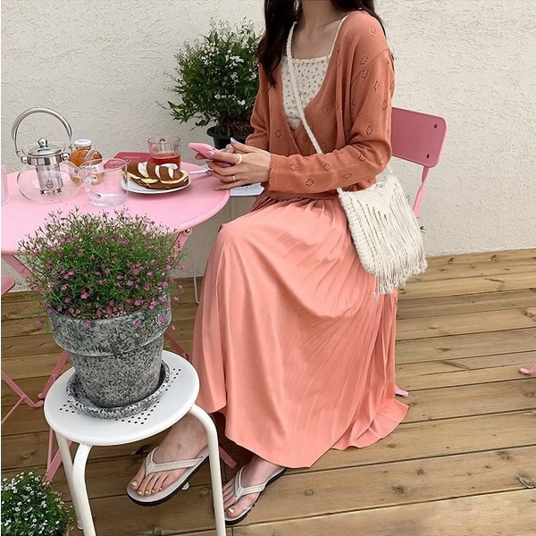 Sommerstrand Skulder Bag, Bohemian Kvinners Vevd Bag med Tasse