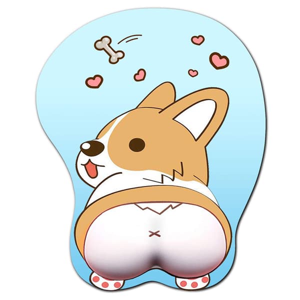 En del (blått corgi-armbånd, ca. 260*220*30mm) 3D-musematte