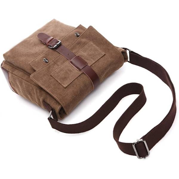 Herr Canvas Axelväska (Kaqi) Messenger Bag Canvas Väska Axelväska 16 Tums Datorväska Messenger Bag