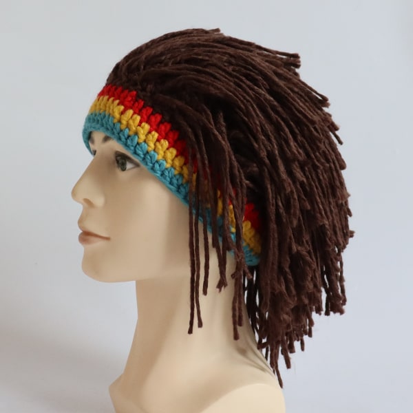 Yksiosainen (kahvinvärinen reggae) hauska luova käsintehty hattuperuukki