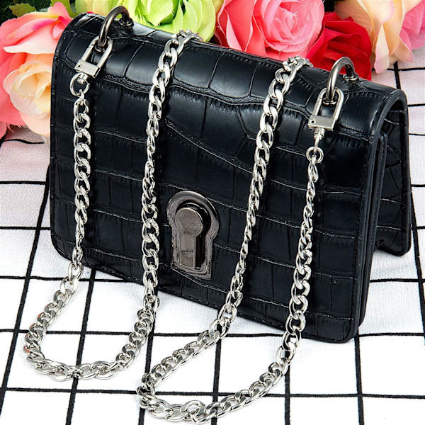 120 cm (Silver) Silver Bag Chain, Handbag Handle Chain för flickor