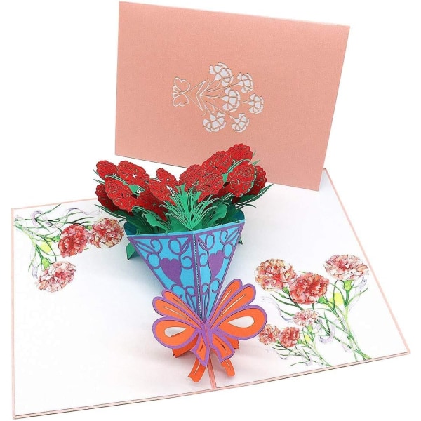 3D Mother's Day Greeting Card, Birthday Card For Mom, Carnation