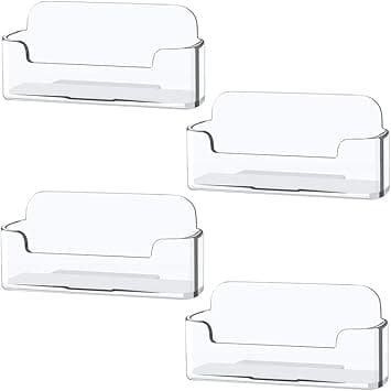 4-pack Klart Skrivbordsvisitkortshållare, Plast