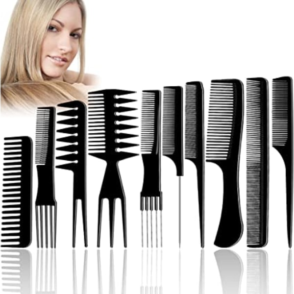 10 Pieces Salon Hairdressing Comb, Carbon Fiber Comb Professiona