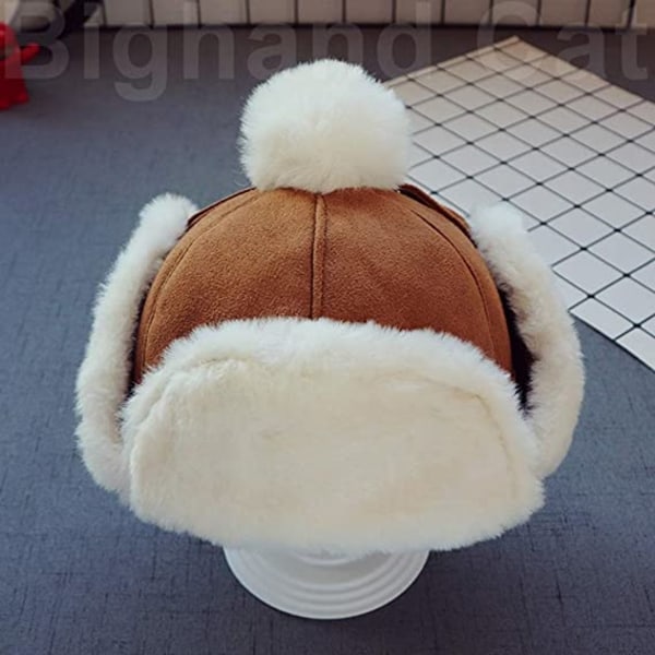 Vinter baby plysch Lei Feng hatt Öronskydd för barn i mocka