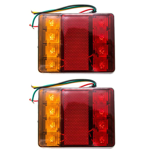 2 stk. LED-baklys for lastebil og tilhenger, 12V, bakbrems, stopp, blinklys, L