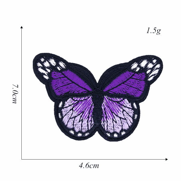 24 stk. Butterfly Strygelapper, 2 Størrelse Broderet Sy Applique