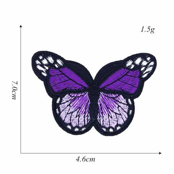 24 stk. sommerfugle strygejern på patches, 2 størrelser broderet sy applikation