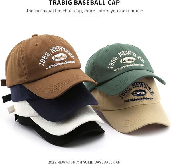 Beige ren bomullsjusterbar herrehette, baseballcaps for kvinner M