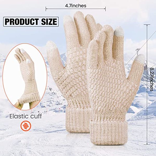 4 par kvinders vinter touchscreen handsker varme fleeceforet kni