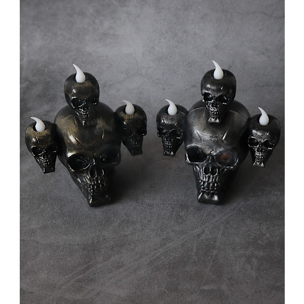 2 stk. Røg Lys Horror Skull Lys Græskar Lys LED Elect