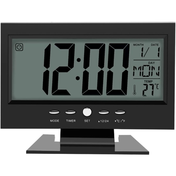 Digital klokkekalender Desktopvekkerklokke med Smart Night