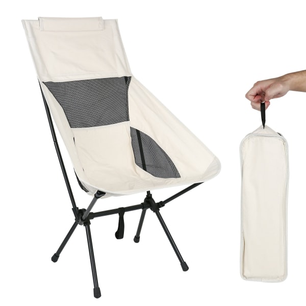 1 st Bärbar Campingstol (Off-White), Ultralätt Mesh-stol