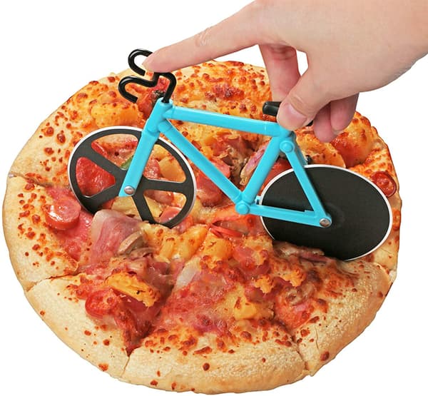 Cykelformet pizzaskærer, pizzaskærere, rustfrit stål, non-