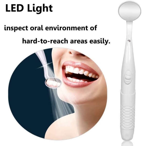 Hammaspeili valolla, hampaiden tarkastus LED-peili, huurtumaton Mo