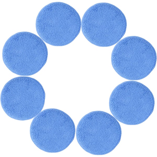8 pads for vokspåføring - i mikrofiber - blå - 12 cm
