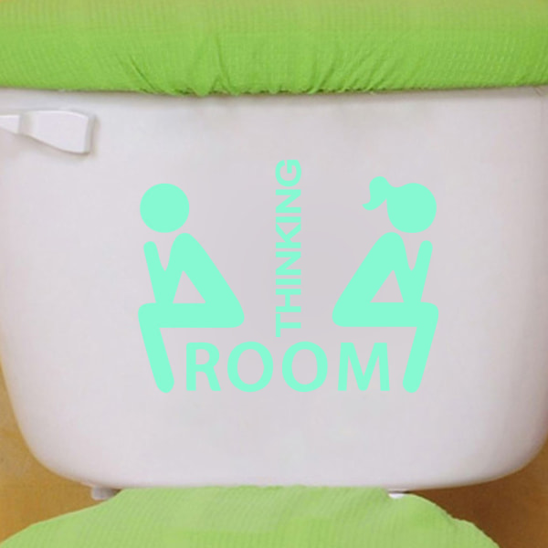 Lysande klistermärken, roliga väggklistermärken för WC, badrum, kök,