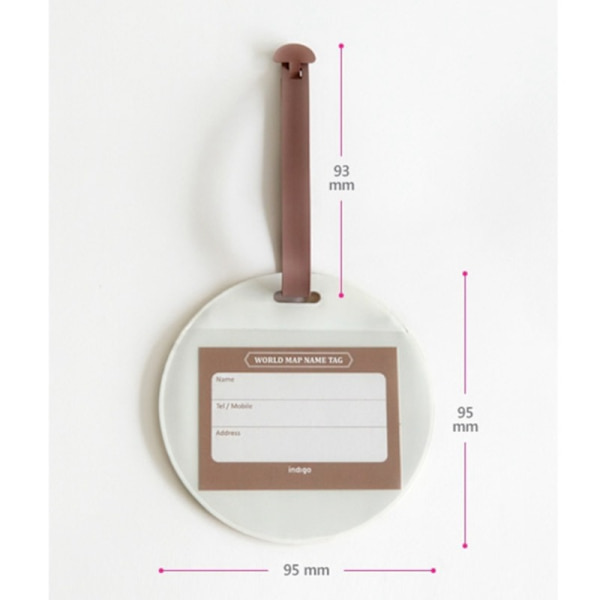 4 stk. rejsetaske tag, flybagage tag rundt bagage
