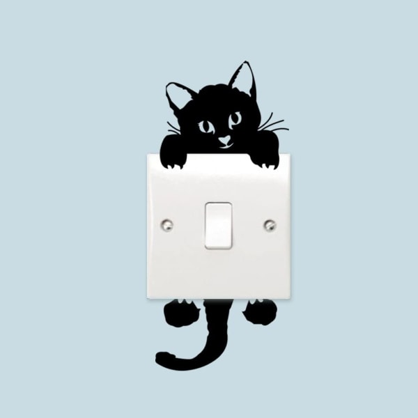 Switch Cat Wall Stickers Lysbryter Dekor Decals