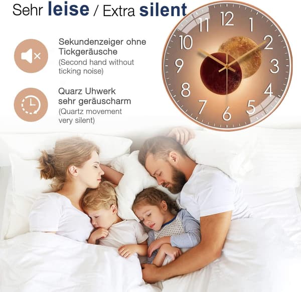 30cm Tyst Modern Design Väggklocka, Tyst Ljudlös Väggklocka Penna
