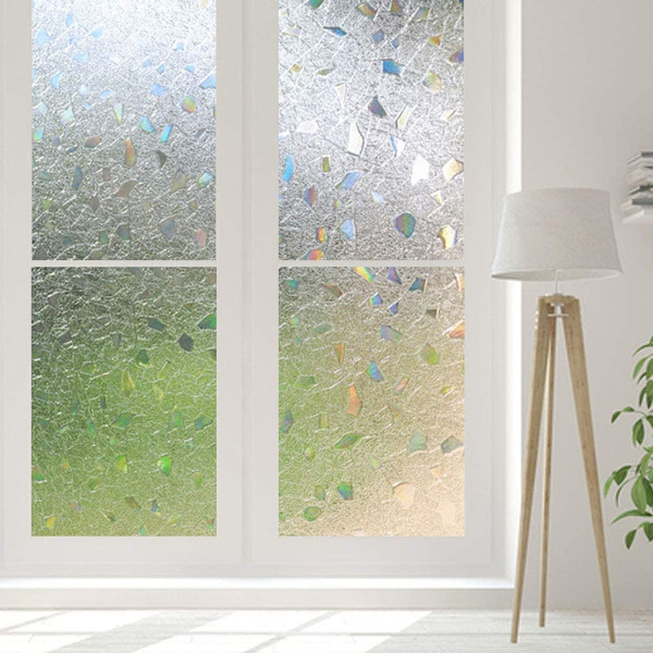 3D Ikkunakalvo 45 x 100 CM Värikäs Vaikutus Ikkunakalvo Pimennys