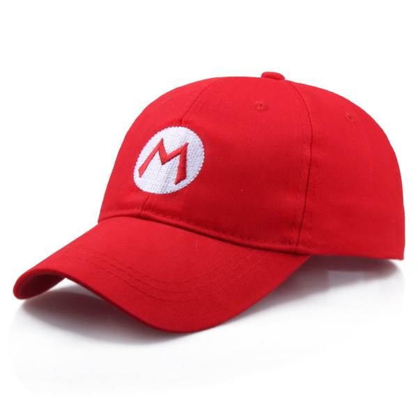 En rød Super Mario bomuldsbroderet hat, voksen One Size (55-60c