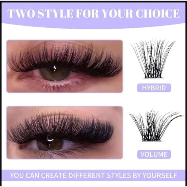 Personal false eyelashes in different lengths and styles, single