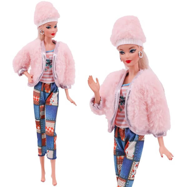 Dockkläder accessoarer plysch väst kappa+kjol set L357