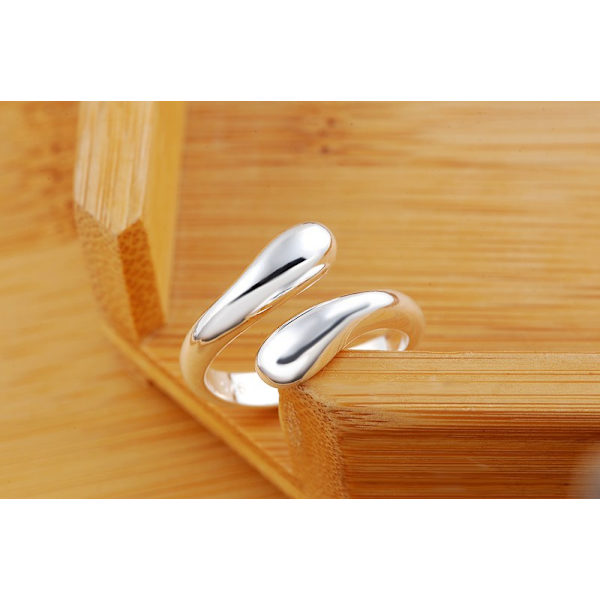 Galvaniserat silver enkelt öppningsbart justerbart ring