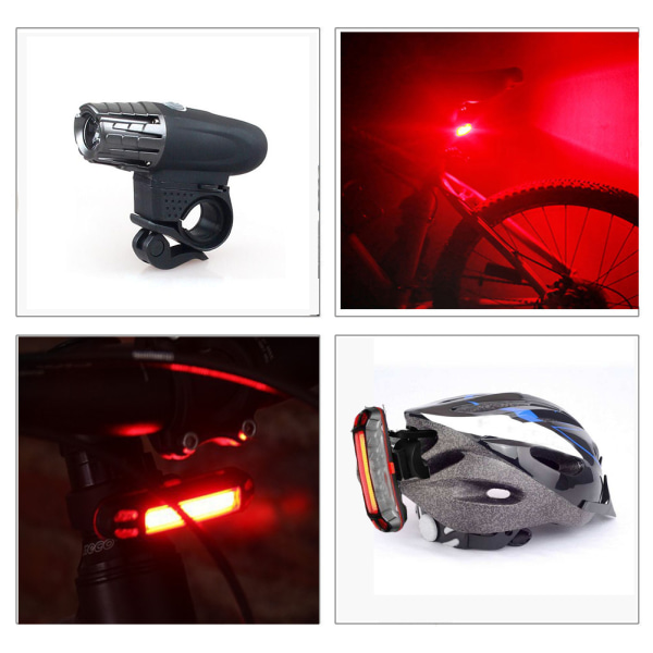 Sykkellys MTB Sykler USB Oppladbar Front & Bak Ultra