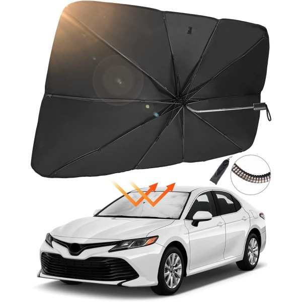 1 x auton etuvarjo sateenvarjo, 138*80cm, kokoontaittuva Universal U