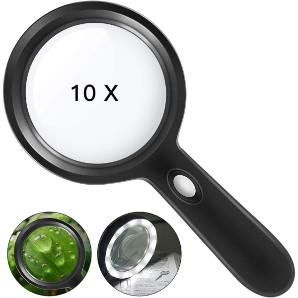 10x Magnifying Glass with Light, Lighted Magnifying Glass 10