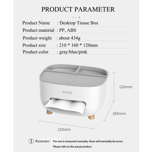 Serviettboks, PVC-serviettboks, Multifunksjonsboks, Penneholder,