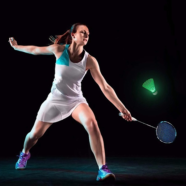Badminton, 6 stk. LED badminton, badminton nylon nib, høj hastighed a