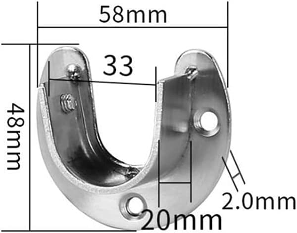 2 stycken väggmonterade klädstångsbeslag (Silver), Gardinstångsbeslag B