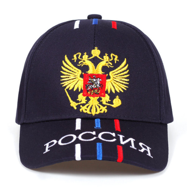 Bomullsutendørs Baseball Cap Russisk Emblem Broderi Mote Sport Hatter For Menn & Kvinner Patriot Caps Navy Blue