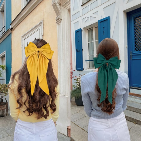 3 stykker stor silke satin hårsløjfe til kvinders store hår