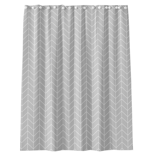 Bruseforhæng i trykt stof 180 x 200 cm Chevrons Grå