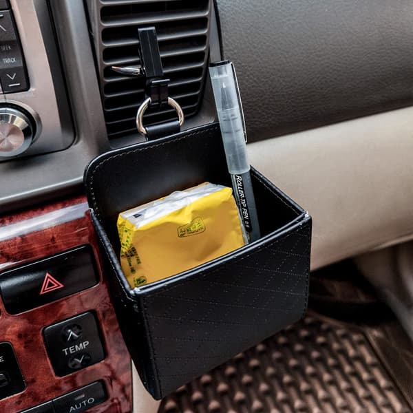En sort bilopbevaringspose, 9cm × 5cm × 12cm intern opbevaringspose c