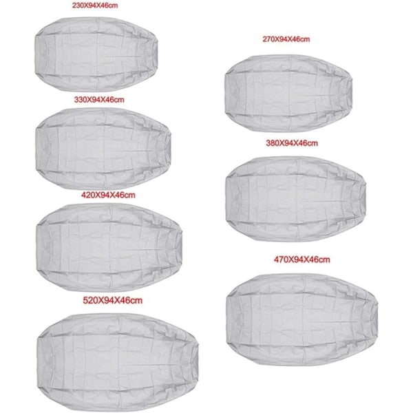(Svart 230*94*46cm) Uppblåsbar båtöverdrag, 210D Oxfordtyg Kajak Kanot Presenningöverdrag - Vattentätt Dammskydd UV-resistent