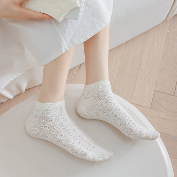 5 st vita coquettes med spets - one size