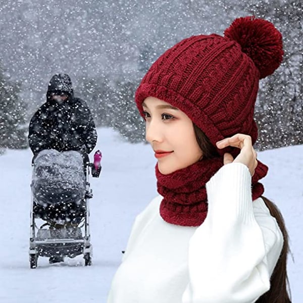 Vinter multifunksjonell lueskjerf for kvinner i ett stykke ørebeskyttelse