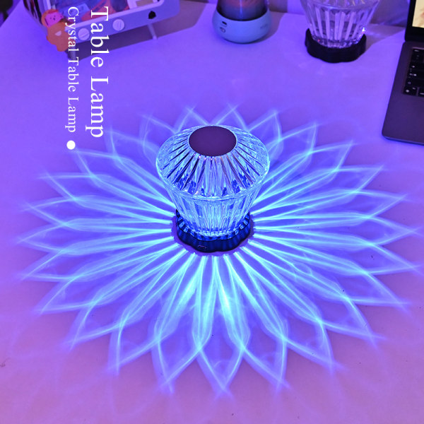Akryl krystall LED-bordlampe diamantlampe hageterrasse C