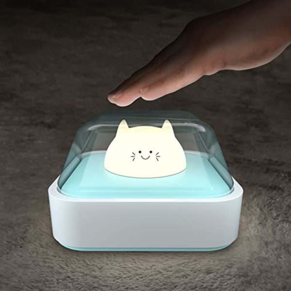 Sød kat børns natlys, LED touch børnehave nat li