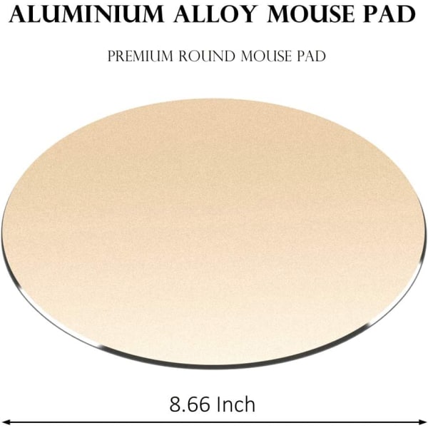 Premium-metallinen hiirimatto 8,66 tuumaa (pyöreä, Cham