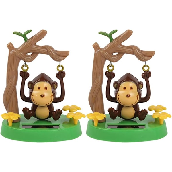 2 kpl aurinkovoimalla toimivaa tanssivaa lelua keinuva apina Bobbleheads Shaki